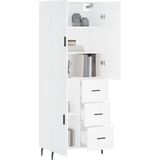 vidaXL Highboard Weiß 69,5x34x180 cm Holzwerkstoff