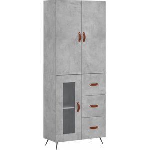 Vidaxl - Highboard Betongrau 69,5x34x180 cm Holzwerkstoff
