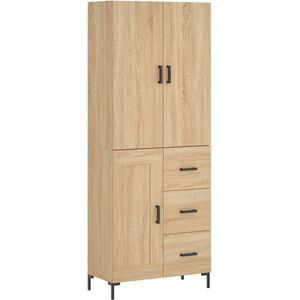vidaXL Hoge kast 69,5x34x180 cm bewerkt hout sonoma eikenkleurig