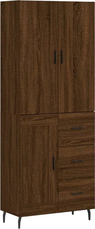 vidaXL Highboard Braun Eichen-Optik 69,5x34x180 cm Holzwerkstoff