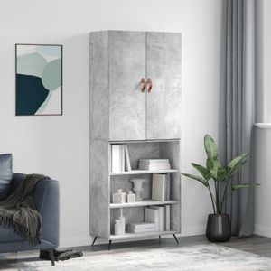 vidaXL Hoge kast 69,5x34x180 cm bewerkt hout betongrijs