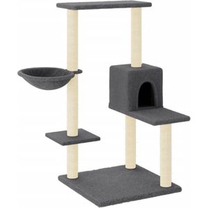 vidaXL - Kattenmeubel - met - sisal - krabpalen - 95 - cm - donkergrijs