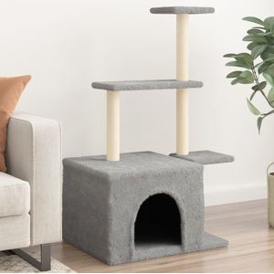 vidaXL Kattenmeubel met sisal krabpalen 110 cm lichtgrijs