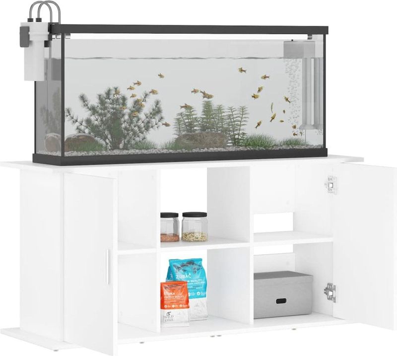 vidaXL Aquariumständer Weiß 121x41x58 cm Holzwerkstoff