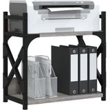 vidaXL - Printerstandaard - Grijs - Bewerkte Hout - 2-laags