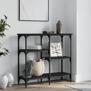 vidaXL - Wandtafel - 80x29x75 - cm - bewerkt - hout - zwart