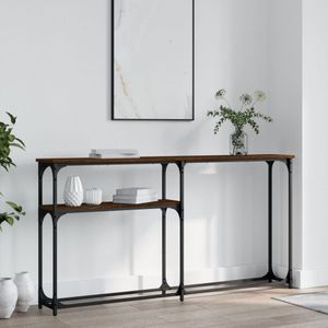 vidaXL - Wandtafel - 145x22,5x75 - cm - bewerkt - hout - bruin - eikenkleur