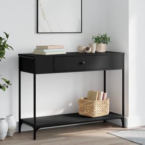 vidaXL Wandtafel 100x34,5x75 cm bewerkt hout zwart