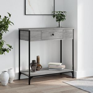 vidaXL Wandtafel - Bewerkt Hout - Grijs - Sonoma Eikenkleurig
