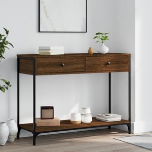 vidaXL - Wandtafel - Bruin - Bewerkt Hout - 100x34,5x75 cm
