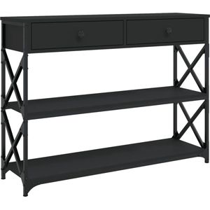 vidaXL - Wandtafel - Zwart - Bewerkte Hout - 100x28x75 cm