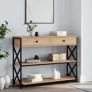 vidaXL - Wandtafel - Sonoma Eikenkleurig - Bewerkte Hout - 100x28x75 cm