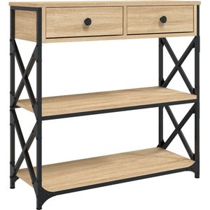 vidaXL - Wandtafelx28x75 - cm - bewerkt - hout - sonoma - eikenkleurig