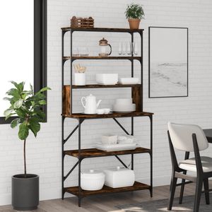 Vidaxl - Bäckerregal 6 Fächer Räuchereiche 90x40x180 cm Holzwerkstoff