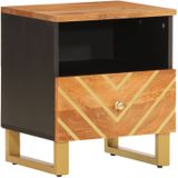 vidaXL Nachttisch Braun und Schwarz Massivholz Mango