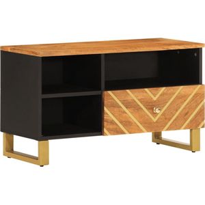 vidaXL-Tv-meubel-80x33,5x46-cm-massief-mangohout-bruin-en-zwart