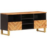 VidaXL-Tv-meubel-100x33,5x46-cm-massief-mangohout-bruin-en-zwart