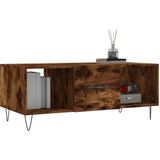 VidaXL Salontafel 102x50x40 cm - Bewerkt Hout - Gerookt Eikenkleurig