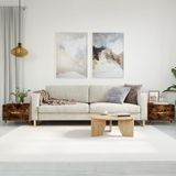 vidaXL - Salontafels - 2 - st - 50x50x40 - cm - bewerkt - hout - gerookt - eikenkleurig