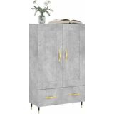 vidaXL Hoge kast 69,5x31x115 cm bewerkt hout betongrijs