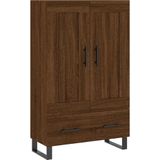 vidaXL Hoge kast 69,5x31x115 cm bewerkt hout bruin eikenkleur