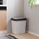 Vidaxl - Duo Mülleimer Weiß 2x25 l