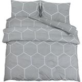 vidaXL Bettwäsche-Set Grau 240x220 cm Baumwolle