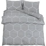 vidaXL Bettwäsche-Set Grau 200x200 cm Baumwolle
