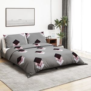 Bettwäsche-Set Grau 200x200 cm Baumwolle Vidaxl