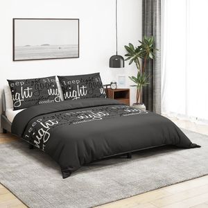 vidaXL-Dekbedovertrekset-220x240-cm-katoen-zwart