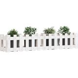 Hochbeet Lattenzaun-Design Weiß 150x30x30 cm Massivholz Kiefer Vidaxl