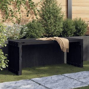 Vidaxl - Gartenbank Ausziehbar Schwarz 212,5x40,5x45cm Massivholz Kiefer