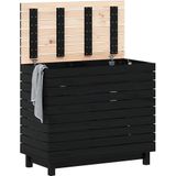 Houten Wasmand - Zwart - Massief Grenenhout - Praktisch Ontwerp