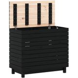 Houten Wasmand - Zwart - Massief Grenenhout - Praktisch Ontwerp