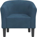 vidaXL Kuipstoel fluweel donkerblauw