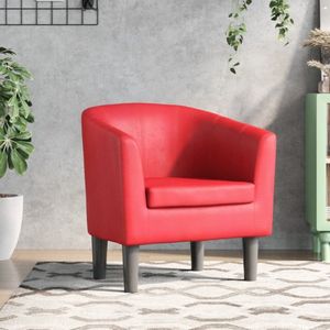 VidaXL - Kuipstoel - Fauteuil - Rood - Kunstleer