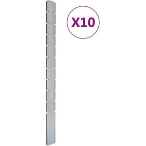 vidaXL-Schuttingpalen-10-st-260-cm gegalvaniseerd-staal-zilverkleurig