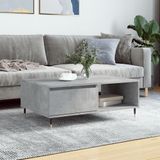 vidaXL - Salontafelx60x35 - cm - bewerkt - hout - betongrijs
