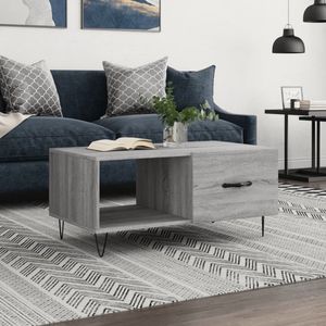 vidaXL - Salontafel - Grijs - Bewerkte Hout - Sonoma Eikenkleurig