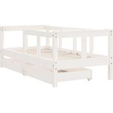 vidaXL Kinderbett mit Schubladen Weiß 70x140 cm Massivholz Kiefer