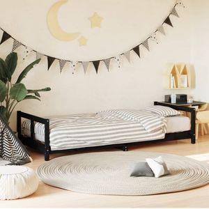 vidaXL - Kinderbedframe - 80x200 - cm - massief - grenenhout - zwart