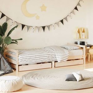 vidaXL Kinderbedframe met lades 90x190 cm massief grenenhout