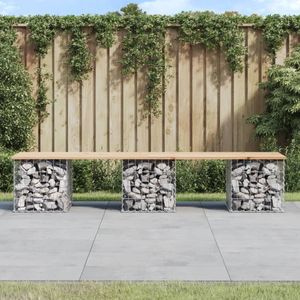 Vidaxl - Gartenbank aus Gabionen 203x44x42 cm Massivholz Kiefer