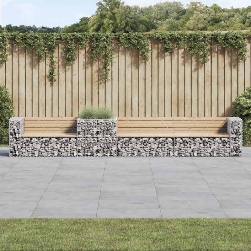 vidaXL - Tuinbank - Massief Grenenhout - Schanskorf - Stevige Basis