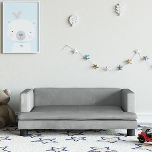 VidaXL Kinderbank 80x45x30 cm Fluweel Lichtgrijs