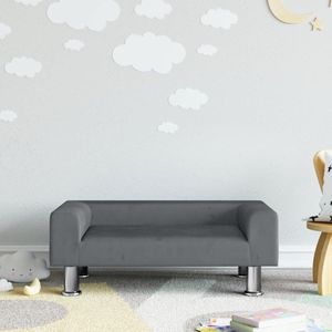 VidaXL Kinderbank 70x45x26,5 cm Fluweel Donkergrijs