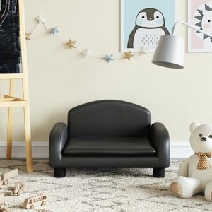 Kindersofa Schwarz 50x40x30 cm Kunstleder Vidaxl