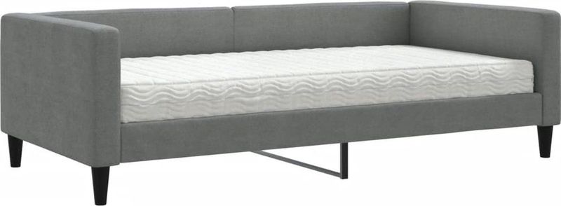 vidaXL Tagesbett mit Matratze Dunkelgrau 100x200 cm Stoff