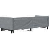 vidaXL - Slaapbank - met - onderschuifbed - 80x200 - cm - stof - lichtgrijs