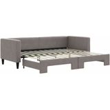 vidaXL - Slaapbank - met - onderschuifbed - 80x200 - cm - stof - taupe